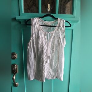Lucky Brand White Sleeveless Blouse
